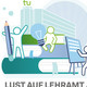 Keyvisual Lust auf Lehramt Keyvisual mit dem Mathetower im Hintergrund und drei Figuren